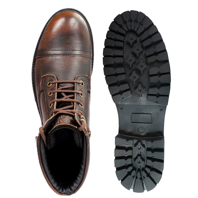 Bacca Bucci Brown Street Fighter Chukka Derby Motorcycle Boots for Men | Best Price UAE